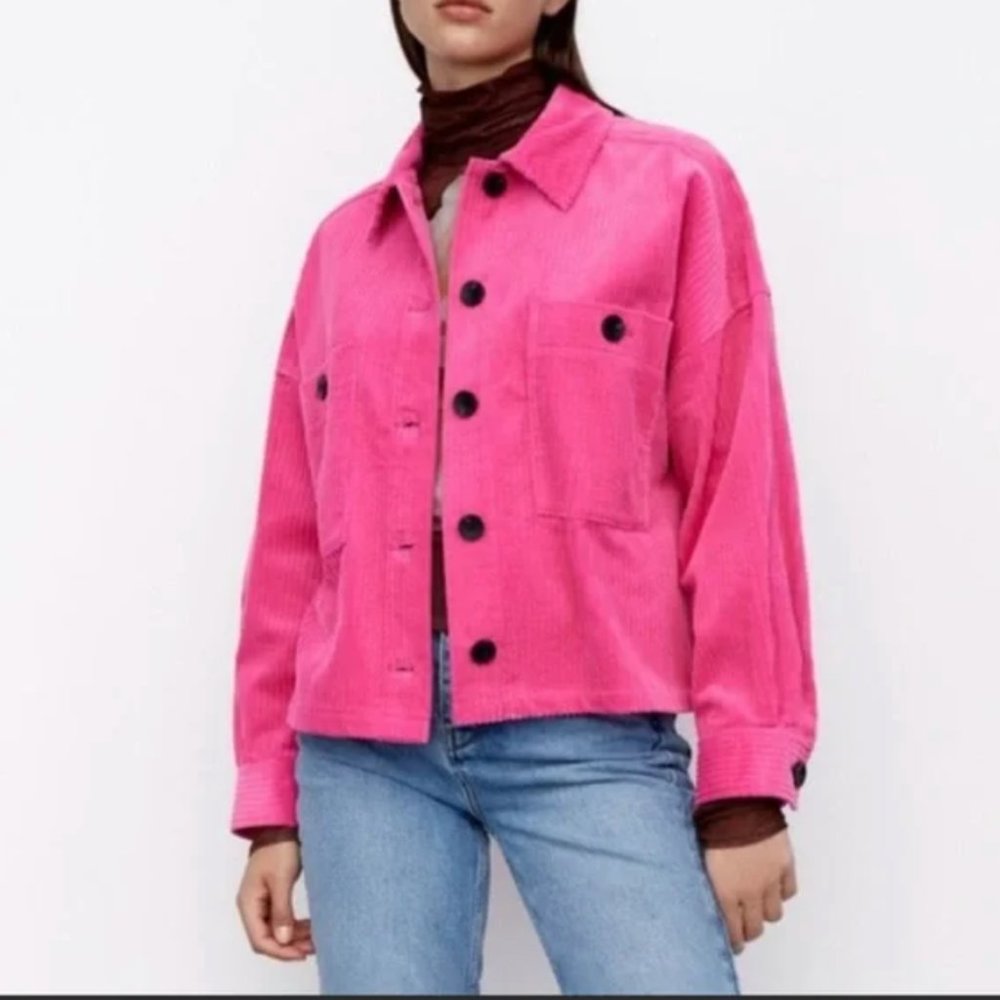 NEW Pink Zara Corduroy Jacket size S